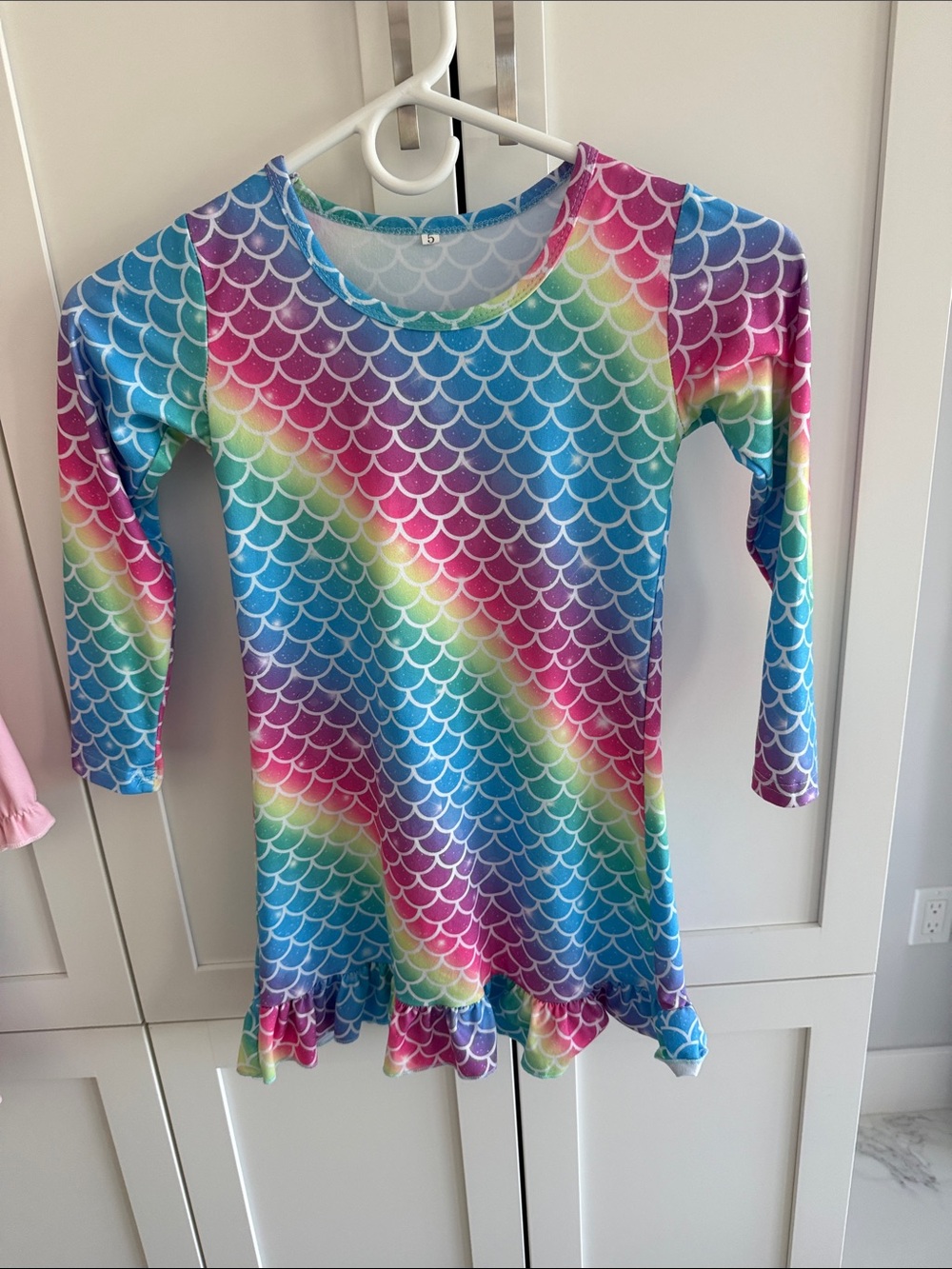 Target Girls' Rainbow Mermaid Scale Nightgown - Blue, Pink, Green, Purple